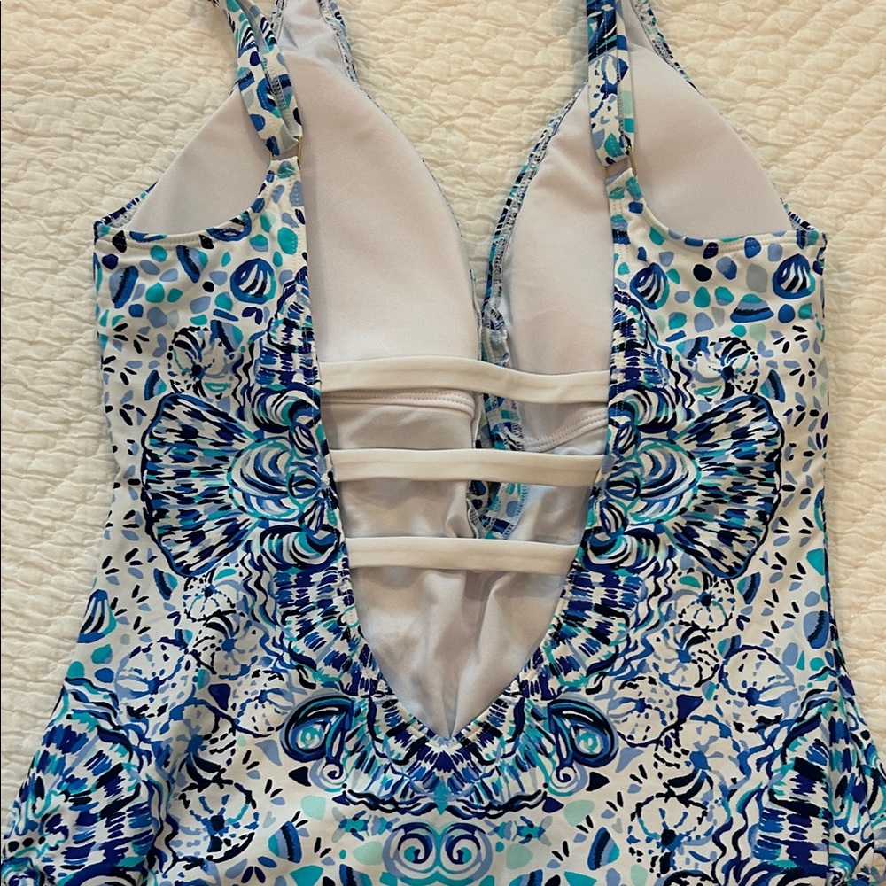 Lilly Pulitzer Vibrant Blue and White One-Piece “new” - Picture 3 of 6